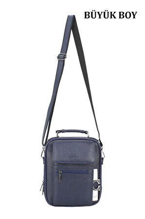 Kasalı Erkek Lacivert El ve Omuz Çantası