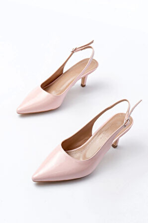 ST-1152 Pembe Rugan Günlük 7 cm Topuklu Kadın Ayakkabı