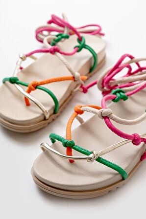 Multi Bilekten Bağcıklı Kadın Sandalet