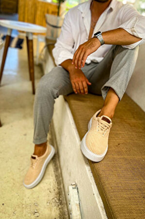 TB173 KBT Velluto Erkek Ayakkabı BEJ