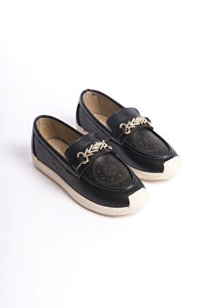 Lıly Bağcıksız Ortopedik Rahat Taban Çiçek Desenli Kadın Babet Ayakkabı  Kt - Siyah