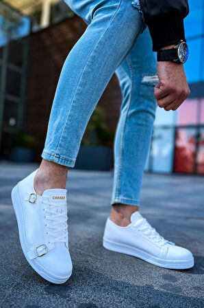 TB191 CBT Side Buckle Erkek Ayakkabı BEYAZ