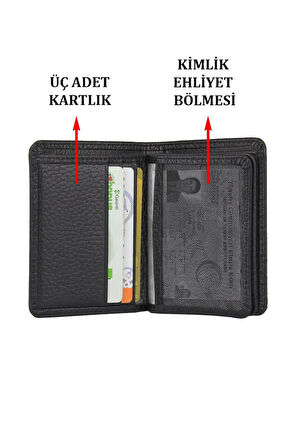 Hakiki Deri Kartlık Kartvizitlik Siyah Cüzdan