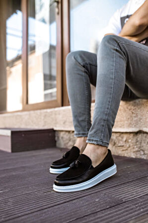 TB002 CBT Loafer Pelle Erkek Ayakkabı SIYAH