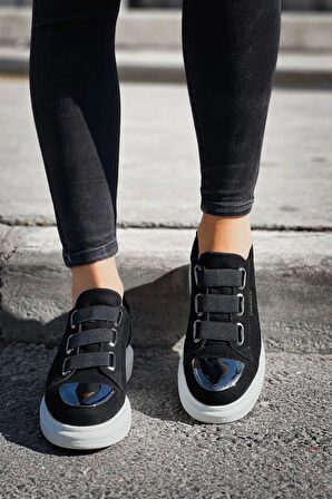 TB251 SBT Mirror Suede Kadın Ayakkabı SIYAH