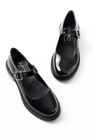 Siyah Rugan Günlük Kadın Ayakkabı