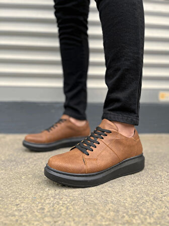 Tb151 Boost Bağcıklı Cilt Erkek Günlük Sneaker Ayakkabı Cst - Taba