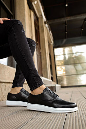 TB003 DBT Classica Pelle Di Cuoio Erkek Ayakkabı SIYAH