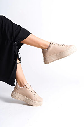 Bıana Bağcıklı Ortopedik Taban Kadın Sneaker Spor Ayakkabı Tt - Ten