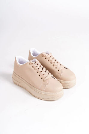 Bıana Bağcıklı Ortopedik Taban Kadın Sneaker Spor Ayakkabı Tt - Ten