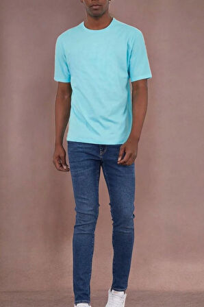 Unisex Turkuaz Basic T-shirt