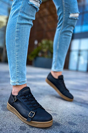 TB191 CKT Side Buckle Erkek Ayakkabı SIYAH