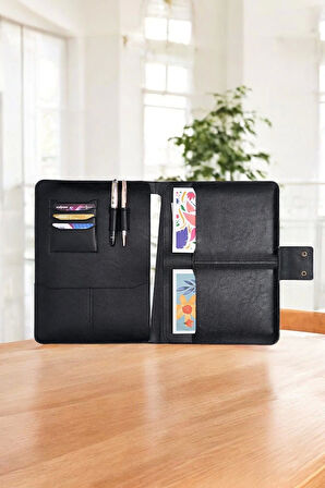 Lüx Macbook Air Pro 13-14 İnç Ofis Organizer Costa Siyah Evrak & Laptop & Tablet Çantası