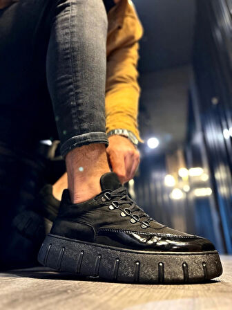 Terzi Bey Yüksek Taban Günlük  Ayakkabı 600 Siyah (siyah Taban)