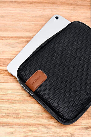 11" İnç iPad Air Pro, Matepad, Galaxy Hasır Siyah Tablet Kılıf Çantası