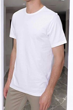 Unisex Beyaz Basic T-shirt