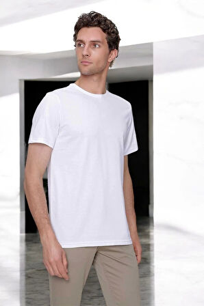 Unisex Beyaz Basic T-sihrt