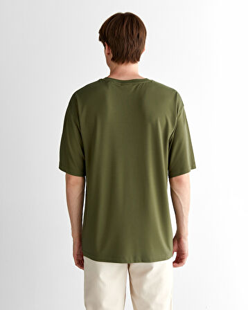 GANT Erkek Yeşil Relaxed Fit Bisiklet Yaka Logolu T-Shirt