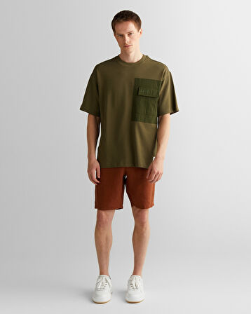 GANT Erkek Yeşil Relaxed Fit Bisiklet Yaka Logolu T-Shirt