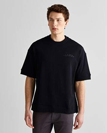 GANT Erkek Siyah Orijinal Fit Bisiklet Yaka Logolu T-Shirt