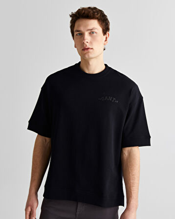 GANT Erkek Siyah Orijinal Fit Bisiklet Yaka Logolu T-Shirt