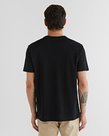 GANT Erkek Siyah Regular Fit Bisiklet Yaka T-Shirt