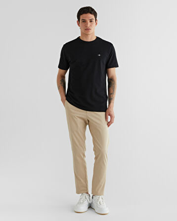 GANT Erkek Siyah Regular Fit Bisiklet Yaka T-Shirt