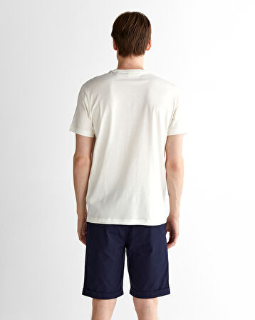 GANT Erkek Krem Regular Fit Bisiklet Yaka T-Shirt