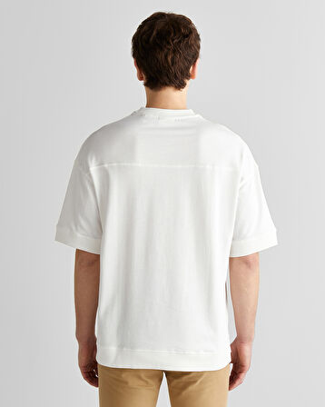 GANT Erkek Krem Orijinal Fit Bisiklet Yaka Logolu T-Shirt