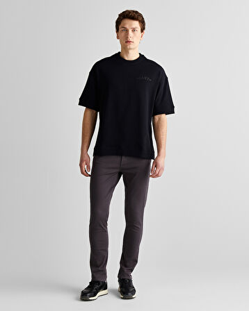 GANT Erkek Siyah Orijinal Fit Bisiklet Yaka Logolu T-Shirt