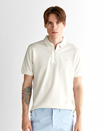 GANT Erkek Krem Regular Fit Logolu Polo