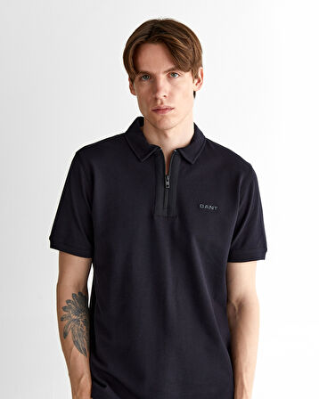 GANT Erkek Siyah Regular Fit Logolu Polo