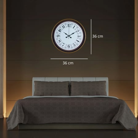 Kahverengi Motifli 36 Cm Duvar Saati iegxx