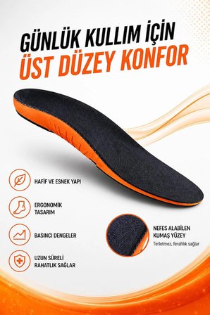  603 - 3 Noktalı Jel Destekli Tabanlık Günlük Ark Destekli Spor Tabanlık