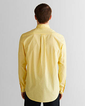 GANT Erkek Sarı Regular Fit Düğmeli Yaka Poplin Gömlek