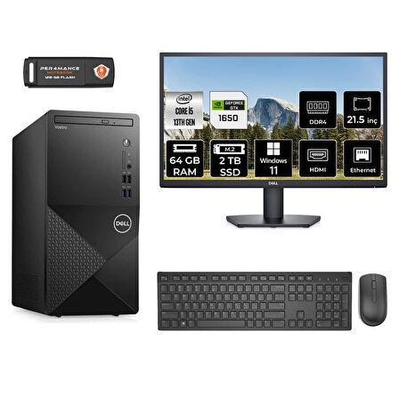 DELL VOSTRO 3020 MN4603020D699 i5 13400 64GB RAM 2TB SSD GTX1650 4GB 21.5" W11H MASAÜSTÜ PC