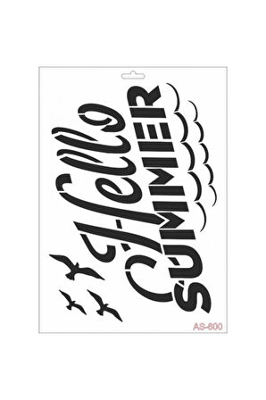 As600 - A4 Stencil Hello Summer We Mıss You