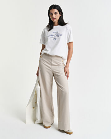 GANT Kadın Bej Straight Fit Pantolon