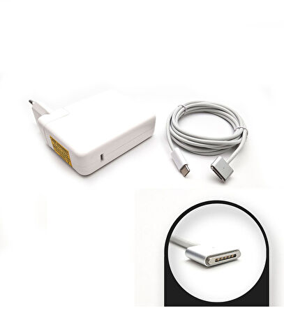 Apple MacBook Air (15 inç, M2, 2023) Uyumlu 140W Magesafe3 Notebook Adaptör Laptop Şarj