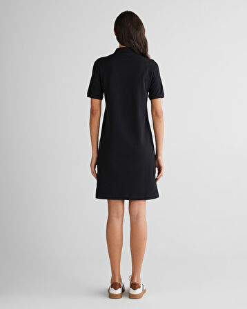GANT Kadın Siyah Regular Fit Polo Yaka Elbise
