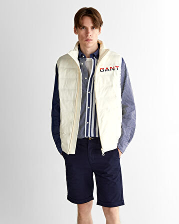 GANT Erkek Krem Regular Fit Dik Yaka Logolu Yelek