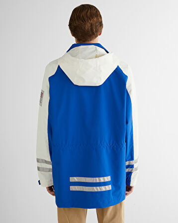 GANT Erkek Lacivert Relaxed Fit Kapüşonlu Renk Bloklu Mont