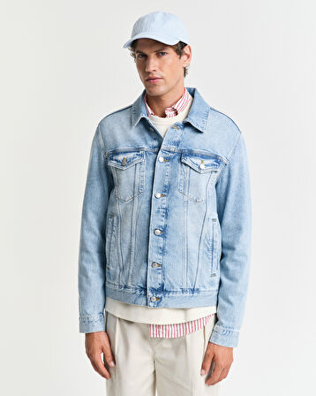 GANT Erkek Mavi Regular Fit Klasik Yaka Denim Ceket