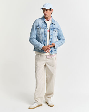 GANT Erkek Mavi Regular Fit Klasik Yaka Denim Ceket