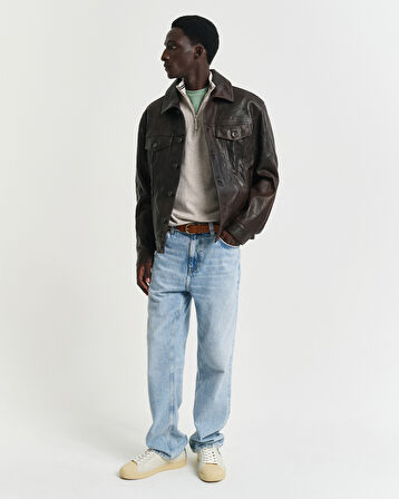 GANT Erkek Bej Regular Fit Yarım Fermuarlı Kazak