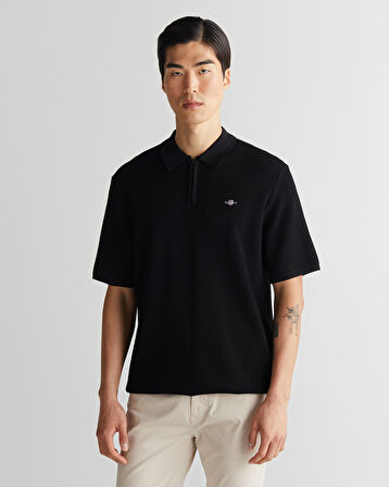 GANT Erkek Siyah Regular Fit Triko Polo