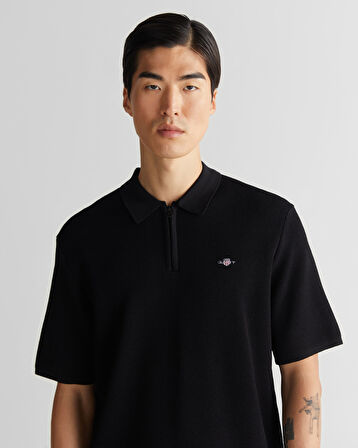 GANT Erkek Siyah Regular Fit Triko Polo