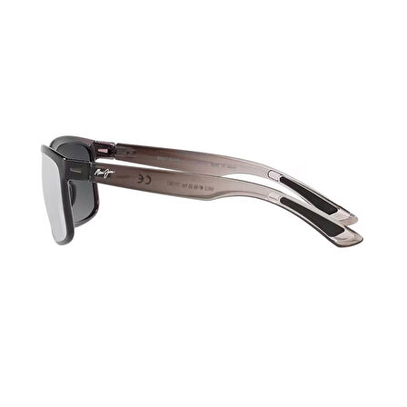 Maui Jim MJ 0449S 001 11 58 Polarize Unisex Dikdörtgen Şeffaf Gri Kemik Güneş Gözlüğü
