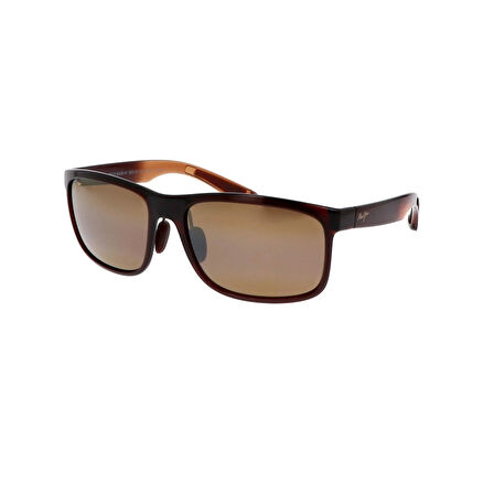 Maui Jim MJ 0449S 004 01 58 Polarize Unisex Dikdörtgen Kahverengi Kemik Güneş Gözlüğü
