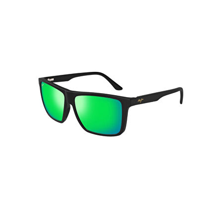 Maui Jim 610 02A 59 Polarize Aynalı Unisex Kare Siyah Kemik Güneş Gözlüğü